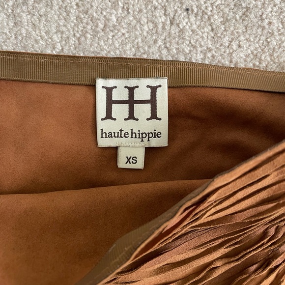 Haute Hippie Suede Fringe Mini Skirt - Picture 3 of 9